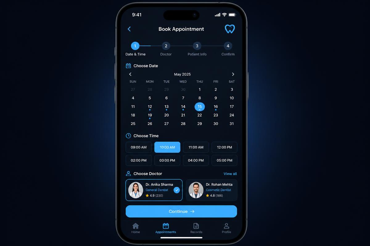 Mobile appointment booking flow